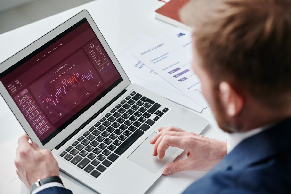 Real-time analytics dashboard on a laptop